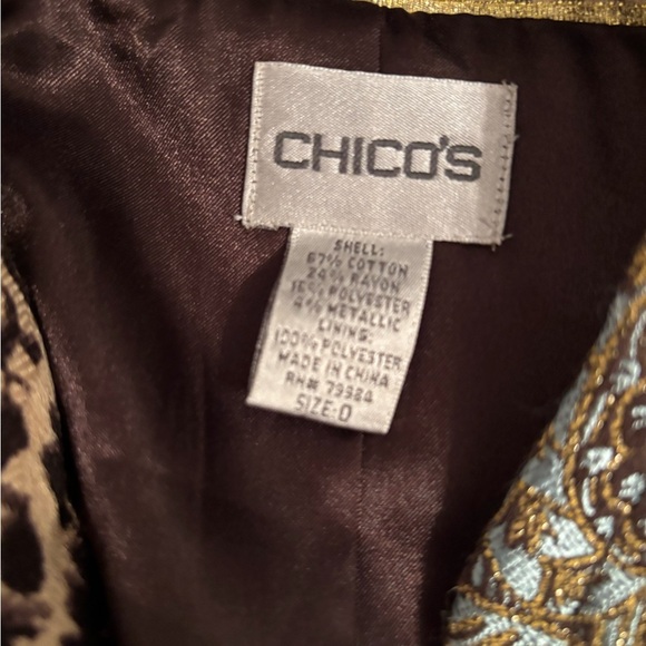 Chico’s leopard paisley jacket blazer 0 / 4/S - Picture 5 of 6